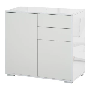  Staande Kast Opbergkast Multifunctionele Kast Archiefkast Ladekast 2 Lades 2 Deuren E1 Spaanplaat Wit 79 X 36 X 74 Cm 1