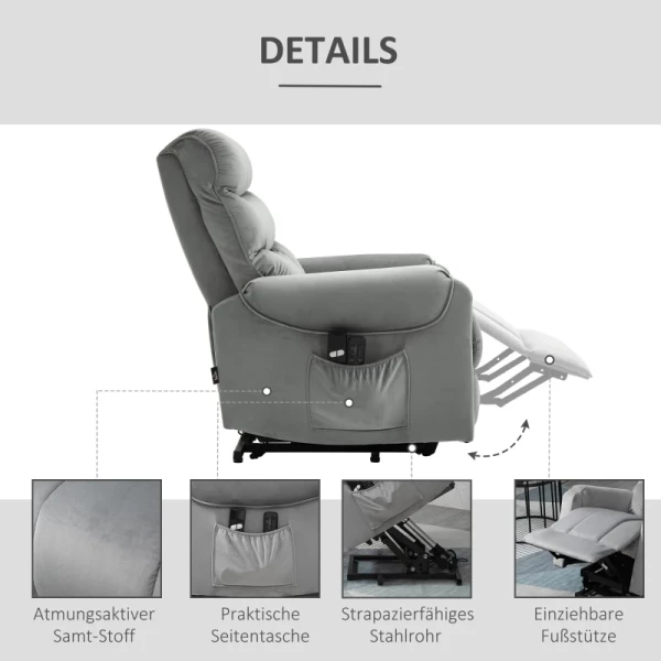  Stahulp Relaxstoel Elektrische Tv-stoel Met Massagefunctie Lichtgrijs 79 X 97 X 103 Cm 4