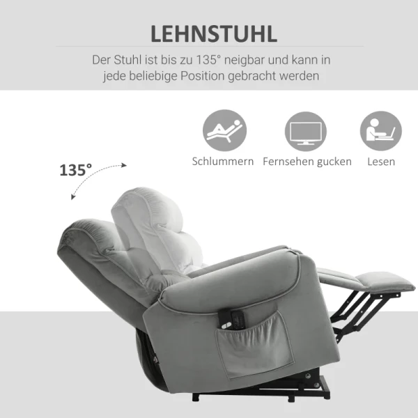  Stahulp Relaxstoel Elektrische Tv-stoel Met Massagefunctie Lichtgrijs 79 X 97 X 103 Cm 5