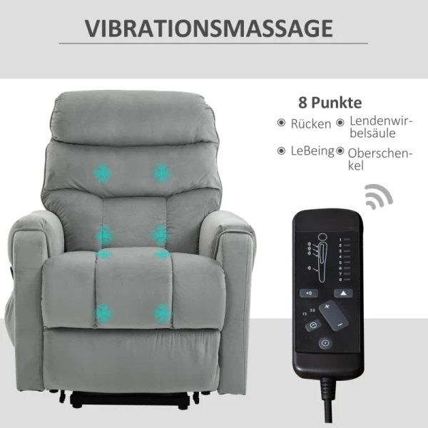  Stahulp Relaxstoel Elektrische Tv-stoel Met Massagefunctie Lichtgrijs 79 X 97 X 103 Cm 7
