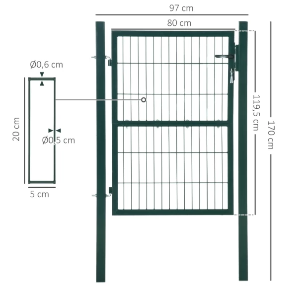  Stalen Tuinpoort 97 X 170 Cm 3