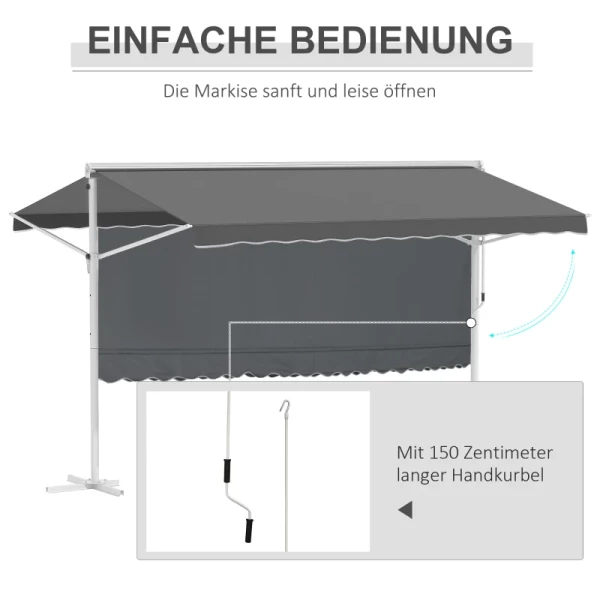  Standluifel Tuinluifel Met Knikarm Zwengel Patio Grijs 4x3m 5