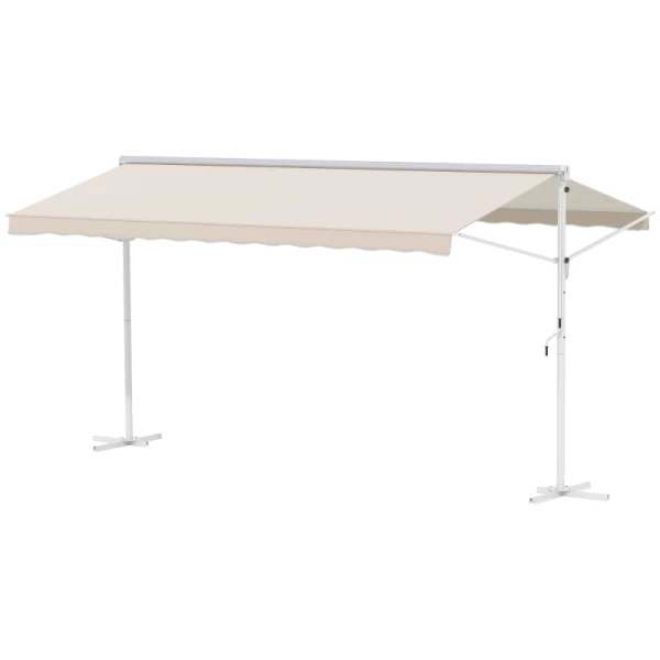  Standluifel Tuinluifel Met Knikarm Zwengel Terrasbeige 4,5 X 3,4m 11