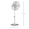  Statiefventilator 120 Cm, Ventilator, In Hoogte Verstelbare Ventilator, 3 Snelheden, Verstelbare Kantelhoek, Staal, Zilver 3
