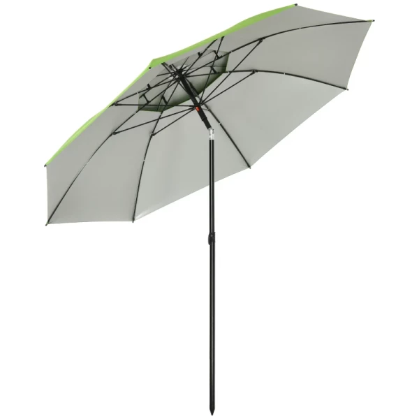  Strandparaplu, Parasol, Met Ventilatieopeningen, Inclusief Beschermhoes, Φ1.85, Groen 1