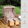  Strandstoel Voor 2 Personen Met Verstelbare Rugleuning Beige 118 X 79 X 160cm 7