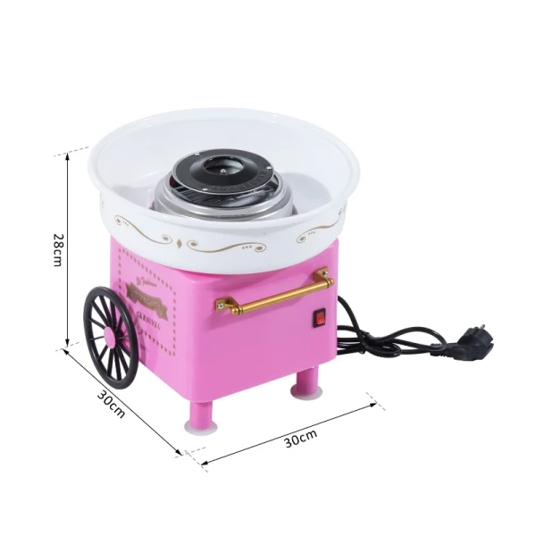  Suikerspinmachine Suikerspinapparaat 450-550 W Suikerspin 2 Verwarmingsbuizen Met 10 Stokjes RVS Aluminium (model 2/roze) 3