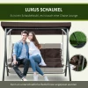  Swing Chair Voor 3 Personen, Verstelbare Zonnekap, Tot 270 Kg, Bruin, 198 X 118 X 168 Cm 5