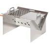  Tafelgrill Gasbarbecue BBQ Verwijderbare Houtskool Campinggrill Met Grillnet Slang Klein Buitentafel Gasgrill Picknick RVS Zilver 52 X 40 X 31 Cm 10