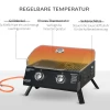  Tafelgrill Gasgrill BBQ Met 2 Branders Mobiele Grillwagen Grillnet Kleine Outdoor Tafel Gasgrill Picknick Met Reduceerslang RVS Zwart 55 X 46,5 X 41 Cm 4