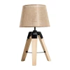  Tafellamp Tafellamp Bedlamp E27 Linnen Look, Grenen + Polyester, 24x24x45cm (beige) 1