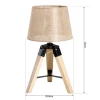  Tafellamp Tafellamp Bedlamp E27 Linnen Look, Grenen + Polyester, 24x24x45cm (beige) 3