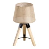  Tafellamp Tafellamp Bedlamp E27 Linnen Look, Grenen + Polyester, 24x24x45cm (beige) 4