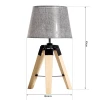  Tafellamp Tafellamp Bedlamp E27 Linnen Look, Grenen + Polyester, 24x24x45cm (grijs) 3