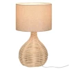  Tafellamp Tafellamp E27 Fitting Bedlamp 40 W Rotan Linnen Staal Beige 22 X 22 X 40 Cm 1