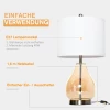 ® Tafellampen Modern 2-set Tafellampen E27 Bedlamp Linnen Glas Amber 5