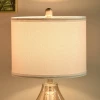 ® Tafellampen Modern 2-set Tafellampen E27 Bedlamp Linnen Glas Amber 8