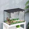  Terrarium Voor Reptielen Reptielenvoerbox Glasterrarium Amfibieën Spinachtigen Met Thermometer Reptielenkweekbox Metaal Zwart 50 X 30 X 35 Cm 2