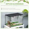  Terrarium Voor Reptielen Reptielenvoerbox Glasterrarium Amfibieën Spinachtigen Met Thermometer Reptielenkweekbox Metaal Zwart 50 X 30 X 35 Cm 4