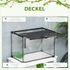  Terrarium Voor Reptielen Reptielenvoerbox Glasterrarium Amfibieën Spinachtigen Met Thermometer Reptielenkweekbox Metaal Zwart 50 X 30 X 35 Cm 6