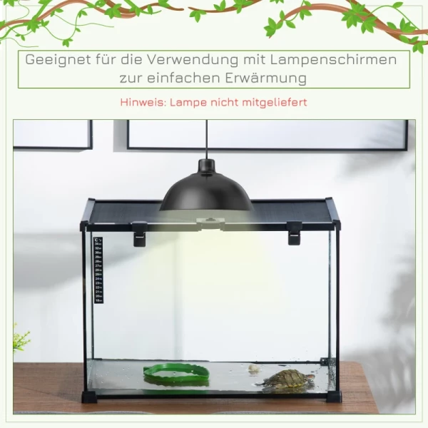  Terrarium Voor Reptielen Reptielenvoerbox Glasterrarium Amfibieën Spinachtigen Met Thermometer Reptielenkweekbox Metaal Zwart 50 X 30 X 35 Cm 9