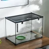  Terrarium Voor Reptielen Reptielenvoerbox Glasterrarium Amfibieën Spinachtigen Met Thermometer Reptielenkweekbox Metaal Zwart 50 X 30 X 35 Cm 10