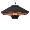  Terrasverwarmer Plafond Heater Met Afstandsbediening LED Verlichting, 2000W, 43x43x25cm 11