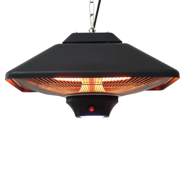  Terrasverwarmer Plafond Heater Met Afstandsbediening LED Verlichting, 2000W, 43x43x25cm 11