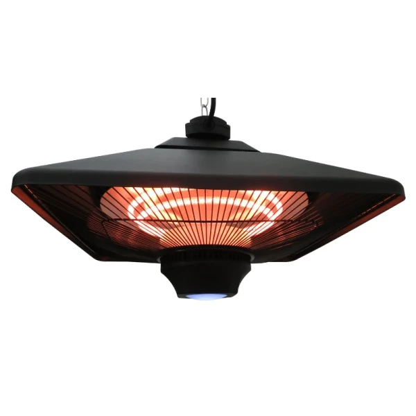  Terrasverwarmer Plafond Heater Met Afstandsbediening LED Verlichting, 2000W, 43x43x25cm 4