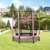  Trampoline Voor Kinderen Ø140 Cm Fitnesstrampoline Met Veiligheidsnet Randafdekking Rubber Touw Gepolsterd Indoor Outdoor Springen Tuintrampoline Staal Roze Tot 45 Kg 10