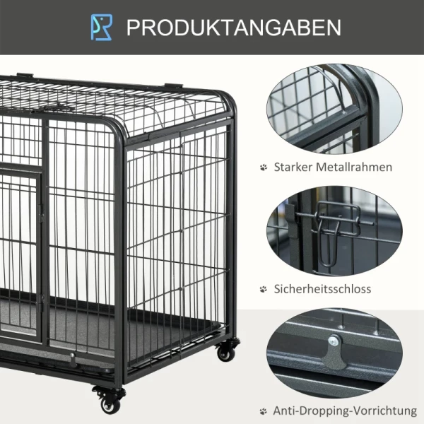  Transportbox Op 4 Wielen 94 Cm X 58 Cm X 69,5 Cm Metaal, PP, Zwart 5