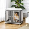  Transportbox Voor Middelgrote En Kleine Honden, Afsluitbaar Engineered Wood Steel Grey + White 2