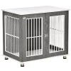  Transportbox Voor Middelgrote En Kleine Honden, Afsluitbaar Engineered Wood Steel Grey + White 1