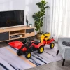  Traptrekker Met Aanhanger Trapgraafmachine Trekker Met Voorlader Kindertraptractor Vanaf 3 Jaar Graafmachine Kinderen Staal Kunststof Rood 179 X 42 X 59 Cm 2