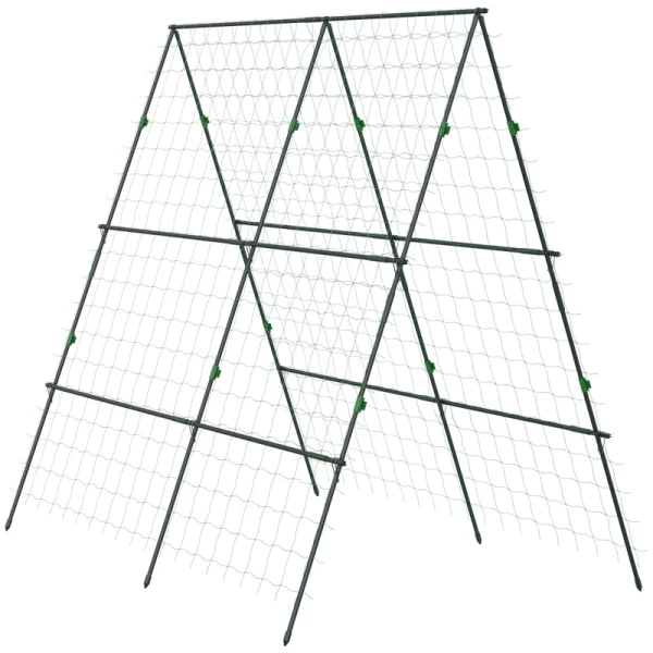 Trellis, Met Gewasbeschermingsnet, In Hoogte En Breedte Verstelbaar, Staal, Groen, 1,8 X 1 X 1,8 M 1