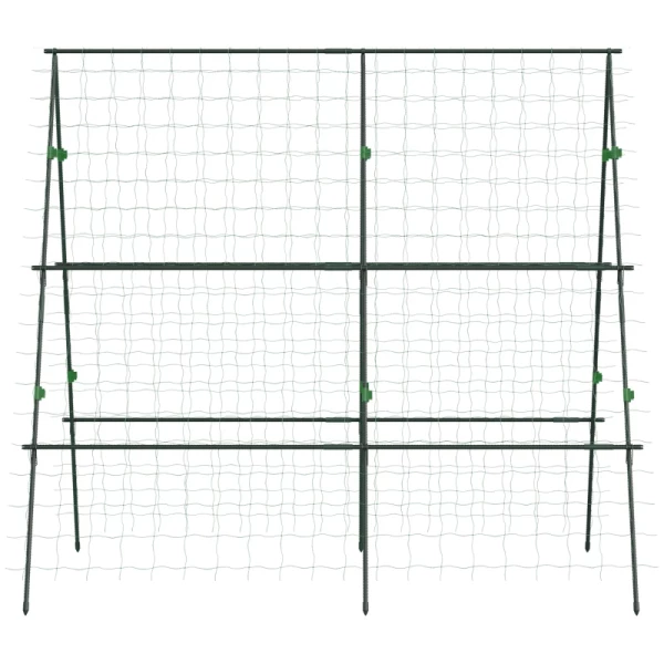  Trellis, Met Gewasbeschermingsnet, In Hoogte En Breedte Verstelbaar, Staal, Groen, 1,8 X 1 X 1,8 M 8