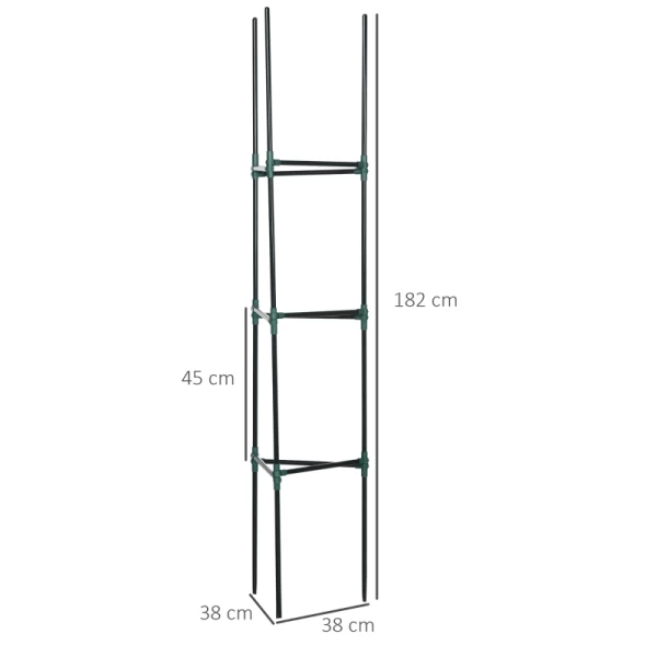  Trellis Set Van 3 Plant Trellis Modulair Ontwerp Buiten Binnen Staal Groen 38 X 38 X 182 Cm 3