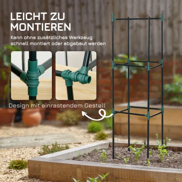  Trellis Set Van 3 Plant Trellis Modulair Ontwerp Buiten Binnen Staal Groen 38 X 38 X 182 Cm 5