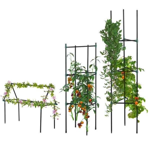  Trellis Set Van 3 Plant Trellis Modulair Ontwerp Buiten Binnen Staal Groen 38 X 38 X 182 Cm 7