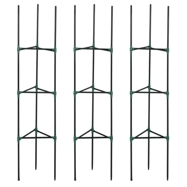 Trellis Set Van 3 Plant Trellis Modulair Ontwerp Buiten Binnen Staal Groen 38 X 38 X 182 Cm 1