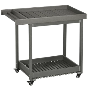  Trolley Met Handdoekrails, 1 Onderste Plank, 4 Zwenkwielen, 87cm X 50cm X 80cm, Donkergrijs 1