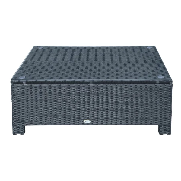 Tuin Bijzettafel Salontafel Balkontafel Poly Rotan Zwart 85 X 50 X 39 Cm 1