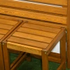  Tuinbank, 2-in-1 Combinatie, Tafel Met 2 Krukken, Larikshout, Weerbestendig, Teak, 158 X 48 X 80 Cm 5