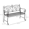  Tuinbank 2-zits Parkbank Met Rugleuning Tot 220 Kg Tuinmeubel Weerbestendig Antiek Metaal Coffee 114 X 53,5 X 91 Cm 3