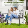  Tuinbank 2-zits Parkbank Met Rugleuning Tot 220 Kg Tuinmeubel Weerbestendig Antiek Metaal Coffee 114 X 53,5 X 91 Cm 4