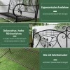  Tuinbank 2-zits Parkbank Met Rugleuning Tot 220 Kg Tuinmeubel Weerbestendig Antiek Metaal Coffee 114 X 53,5 X 91 Cm 5