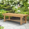  Tuinbank, 2-zitsbank, Tuinmeubelen, Rustieke Bank, Massief Hout, Naturel, 110 X 38 X 35 Cm 2