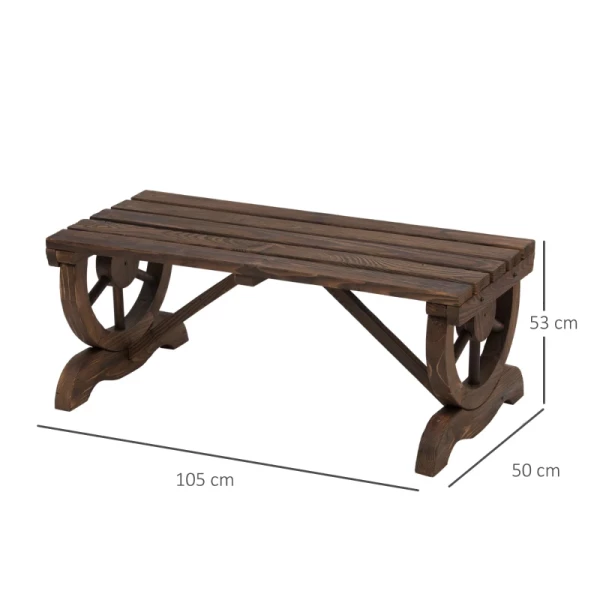  Tuinbank Hout Weerbestendige Bank Tuinmeubelen Rustieke Bank Naturel 98 X 50 X 39,5 Cm 3