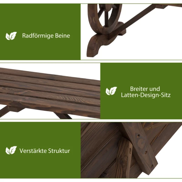  Tuinbank Hout Weerbestendige Bank Tuinmeubelen Rustieke Bank Naturel 98 X 50 X 39,5 Cm 4