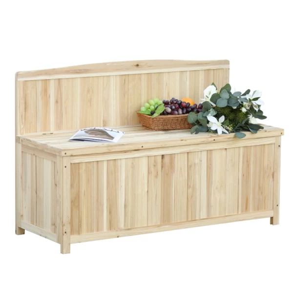  Tuinbank Met Opbergruimte Borstbank Zit 2-zits 250 Kg Draagvermogen Vurenhout Naturel 115 X 45 X 75 Cm 11